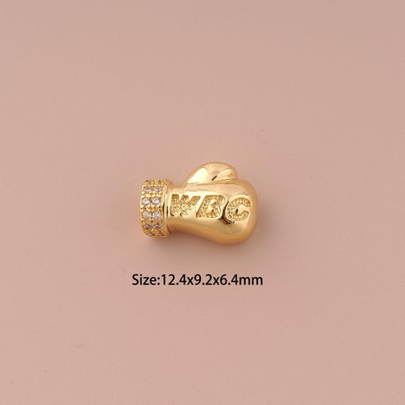18K Gold Boxing Glove Spacer Bead,Minimalist Bead,Boxing Glove Bead for DIY Jewelry Making Supply
