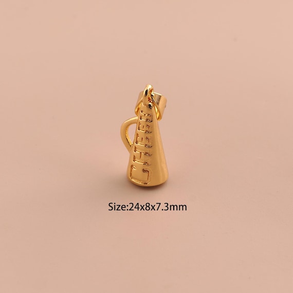 18K Gold Megaphone Charms,Megaphone Charms Pendants,Megaphone Charm for DIY Jewelry Making Supply