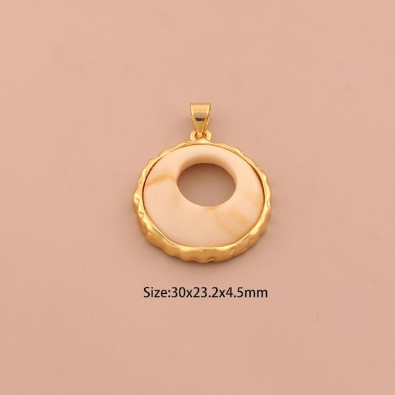 18K Gold Shell Charms,Fritillaria Oyster Charms Pendants,Shell Charm for DIY Jewelry Making Supply