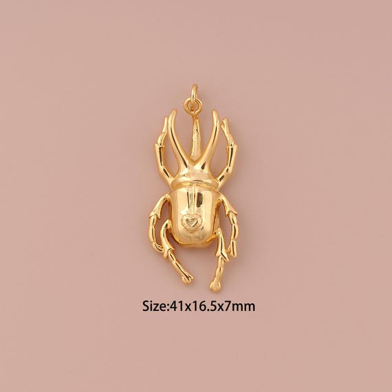 18K Gold Insect Charms,Minimalist Charms Pendants,Insect Charm for DIY Jewelry Making Supply