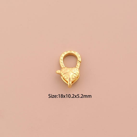 18K Gold Lobster Clasp,Spring Clasp,Heart Clasp for DIY Jewelry Making Supply