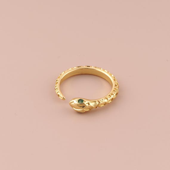 18K Gold Open Rings,Snake Rings,Thick Gold Rings for DIY Jewelry Making Supply