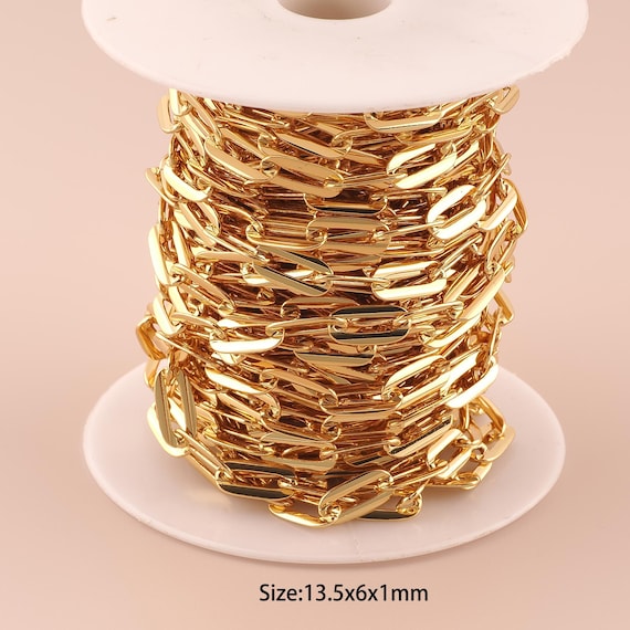 3.28 Feet 18K Gold Cable Chain,Special Chain,Semi-Finished Chain for DIY Jewelry Making Supply