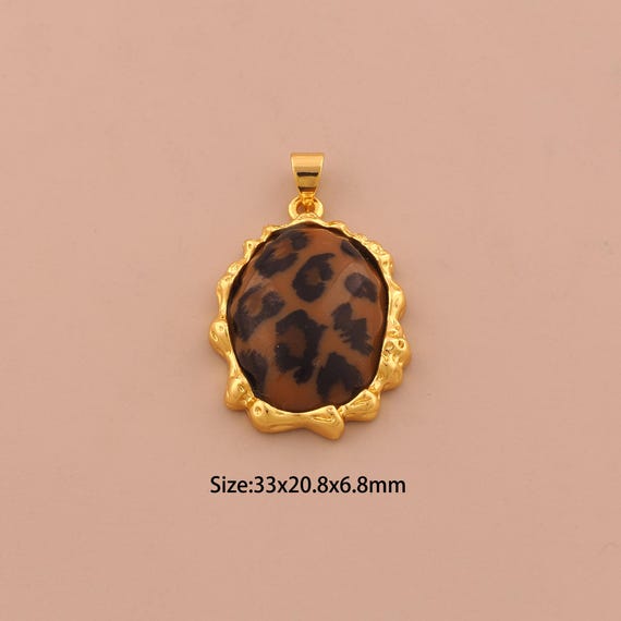 18K Gold Oval Charms,Acrylic Oval Charms Pendants,Oval Charm for DIY Jewelry Making Supply