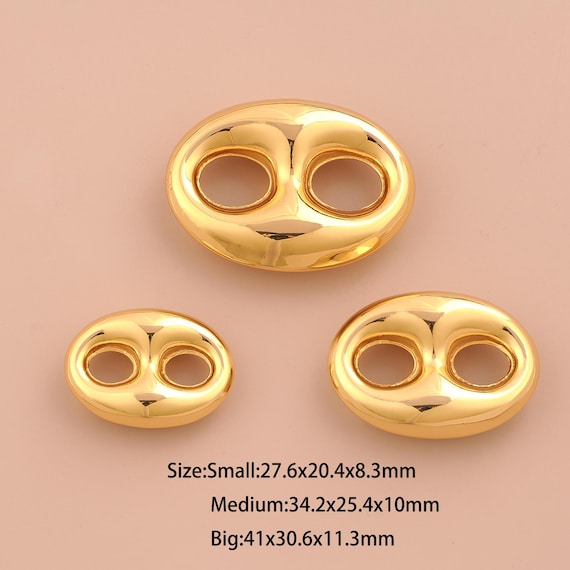 18K Gold Pig Nose Connector,Pig Nose Connector Charms,Pig Nose Connector for DIY Jewelry Making Supply