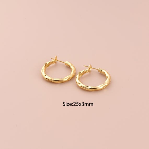 18K Gold Hoop Earrings,Hugging Hoop Earrings,Hoop Earrings,Hypoallergenic Hoop Earrings,Gift for Her