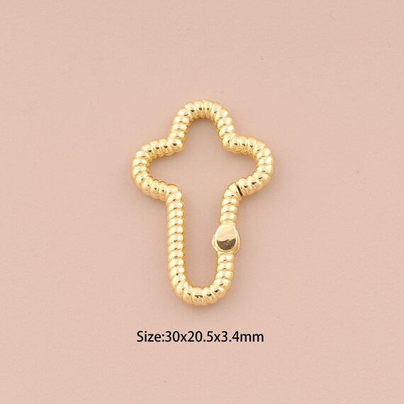 18K Gold Snap Clasp,Twist Snap Clasp,Push Door Clasp for DIY Jewelry Making Supply