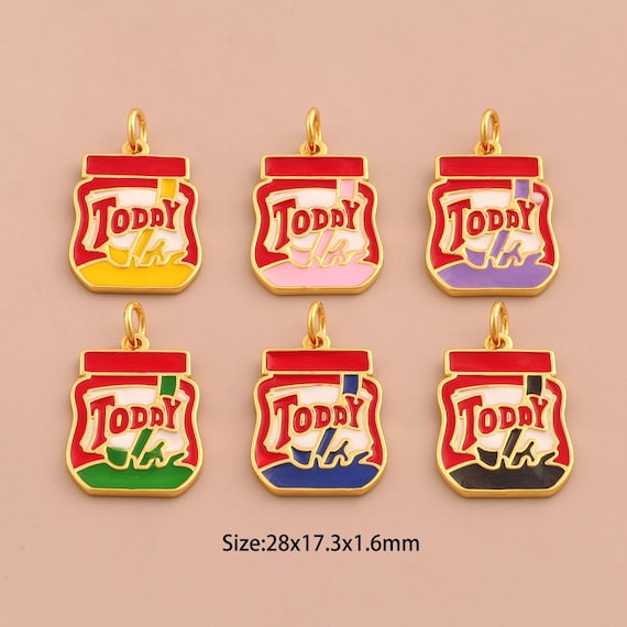 18K Gold Tabasco Charms,Enamel Tabasco Charms Pendants,Tabasco Charm for DIY Jewelry Making Supply