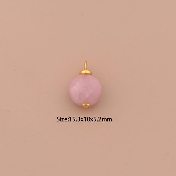 18K Gold Energy Stone Charms,Natural Stone Charms Pendants,Stone Charm for DIY Jewelry Making Supply