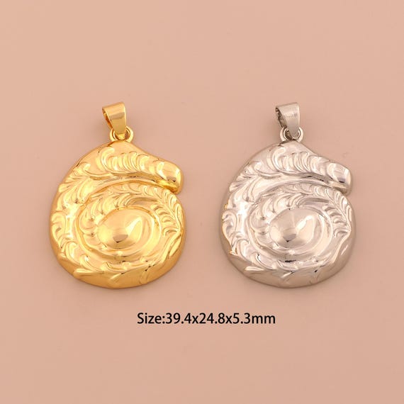 18K Gold Snail Shell Charms,Shell Charms Pendants,Snail Shell Charm for DIY Jewelry Making Supply
