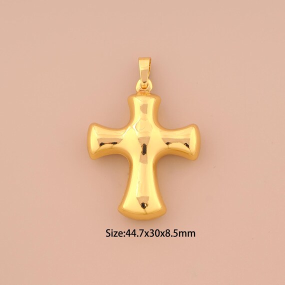 18K Gold Cross Charms,Religious Charms Pendants,Christian Charm for DIY Jewelry Making Supply