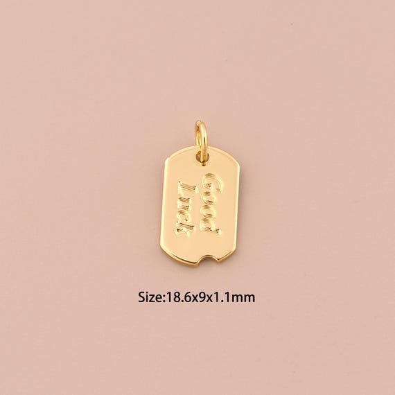 18K Gold Tags Charms,Tags Charms Pendants,Tags Charm for DIY Jewelry Making Supply