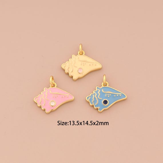 18K Gold Conch Charms,Enamel Conch Charms Pendants,Conch Charm for DIY Jewelry Making Supply