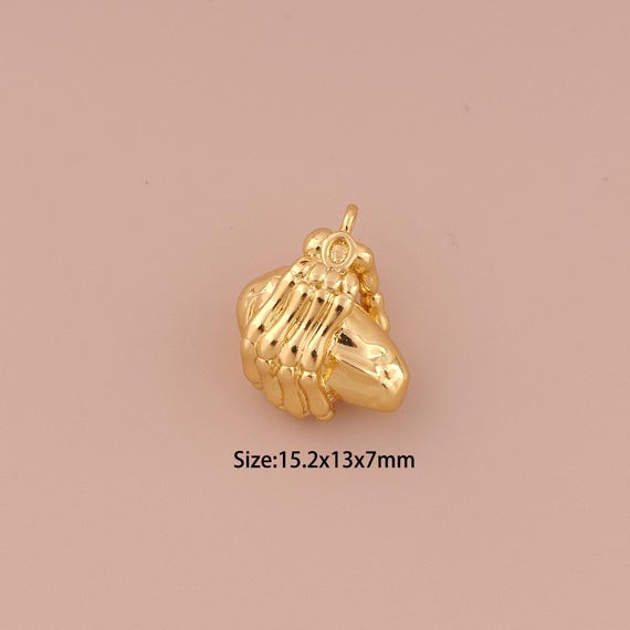 18K Gold Hand Charms,Minimalist Charms Pendants,Hand Charm for DIY Jewelry Making Supply