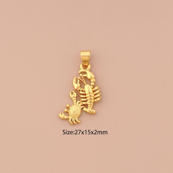 18K Gold Lobster Charms,Marine Life Charms Pendants,Crab Charm for DIY Jewelry Making Supply
