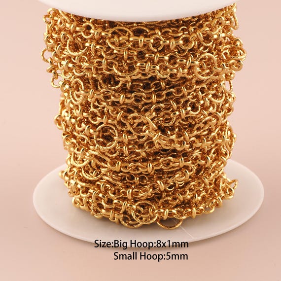 3.28 Feet 18K Gold Figaro Chain,Special Chain,Semi-Finished Chain for DIY Jewelry Making Supply