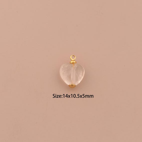 18K Gold Energy Stone Charms,Natural Stone Charms Pendants,White Crystal Charm for DIY Jewelry Making Supply
