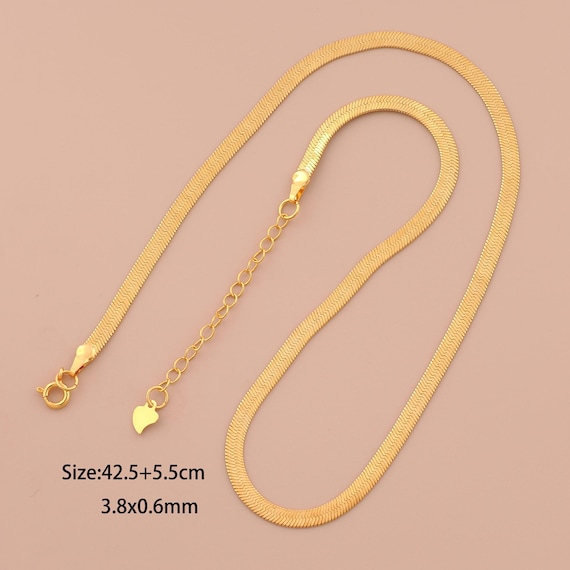 18K Gold Herringbone Necklace,Chain Necklace,Fashion Necklace,Gift for Her