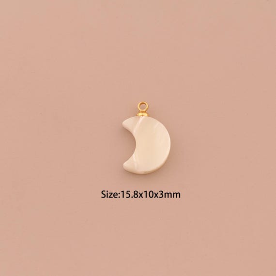 18K Gold Fritillaria Charms,Moon Charms Pendants,Fritillaria Charm for DIY Jewelry Making Supply