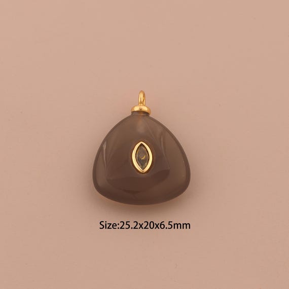 18K Gold Energy Stone Charms,Natural Stone Charms Pendants,Stone Charm for DIY Jewelry Making Supply