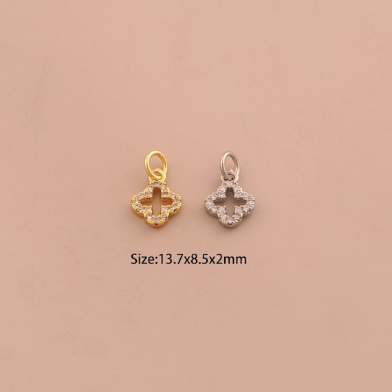 18K Gold Cross Charms,Religious Charms Pendants,CZ Pave Christian Charm for DIY Jewelry Making Supply