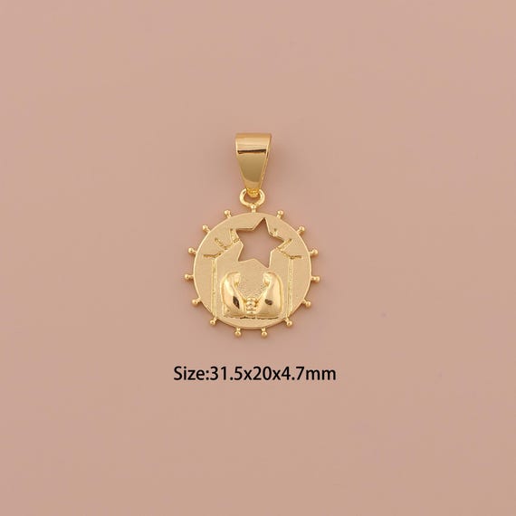 18K Gold Prayer Charms,Minimalist Charms Pendants,Star Charm for DIY Jewelry Making Supply