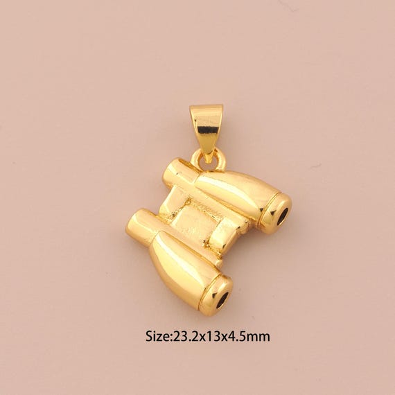 18K Gold Telescope Charms,Telescope Charms Pendants,Telescope Charm for DIY Jewelry Making Supply