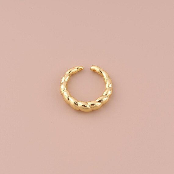 18K Gold Open Rings,Wide Rings,Twist Rings for DIY Jewelry Making Supply