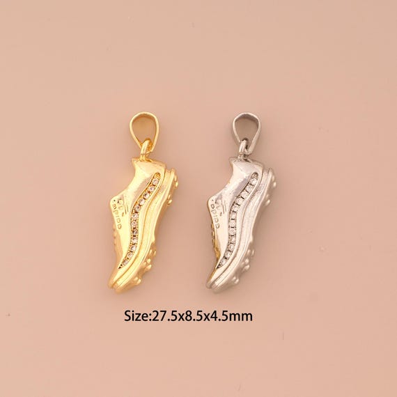 18K Gold Sports Charms,CZ Pave Sports Charms Pendants,Sports Charm for DIY Jewelry Making Supply