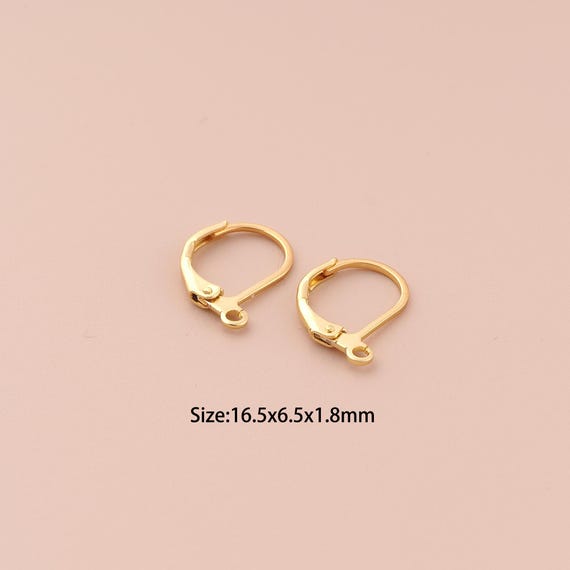 5 pair 18K Gold Leverback Earwires French Earring Hooks,Hypoallergenic Dangle Ear Wire Findings,for DIY Jewelry Making Supply