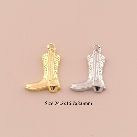 Gold Shoe Charms,18K Gold Filled Shoe Pendant,Cute Shoe Charm Bracelet Necklace for DIY Jewelry Making Supply