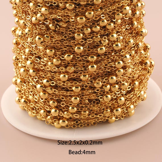 3.28 Feet 18K Gold Satellite Chain,Special Chain,Semi-Finished Chain for DIY Jewelry Making Supply