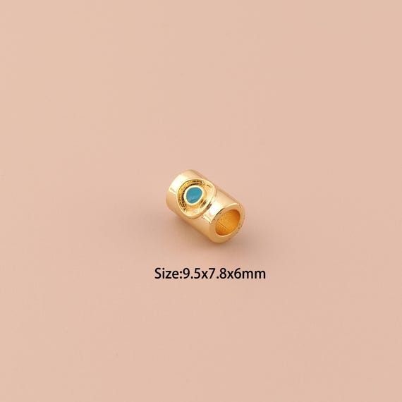 18K Gold Tube Spacer Bead,Minimalist Bead,Large Hole Bead for DIY Jewelry Making Supply
