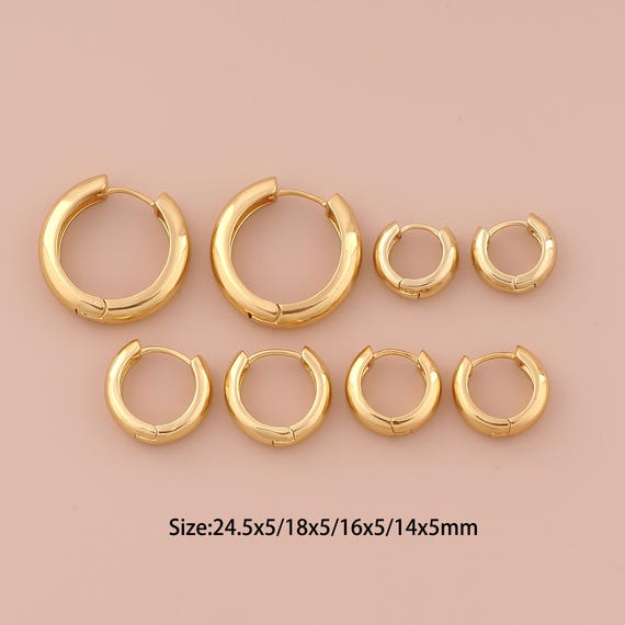 18K Gold Hoop Earrings,Hugging Hoop Earrings,Hoop Earrings,Hypoallergenic Hoop Earrings,Gift for Her