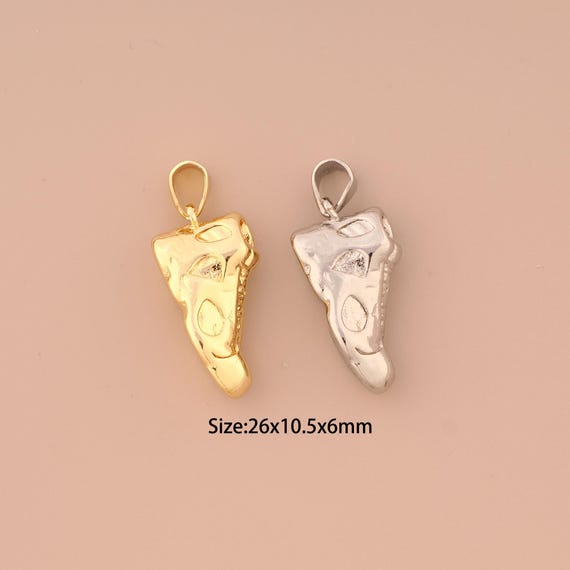 18K Gold Sneaker Charms,High Top shoe Charms Pendants,Shoe Charm for DIY Jewelry Making Supply