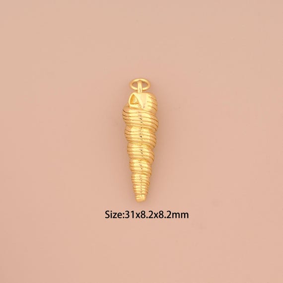 18K Gold Conch Charms,Conch Charms Pendants,Conch Charm for DIY Jewelry Making Supply