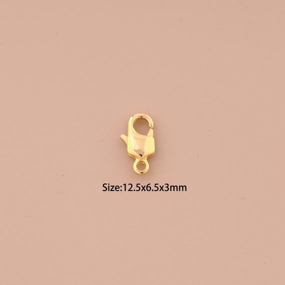 18K Gold Lobster Clasp,Spring Clasp,Snap Clasp for DIY Jewelry Making Supply