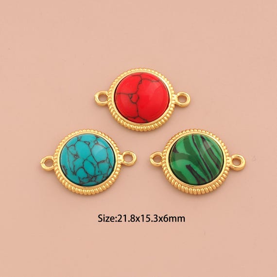 18K Gold Round Connector,Round Connector Charms,Round Connector for DIY Jewelry Making Supply