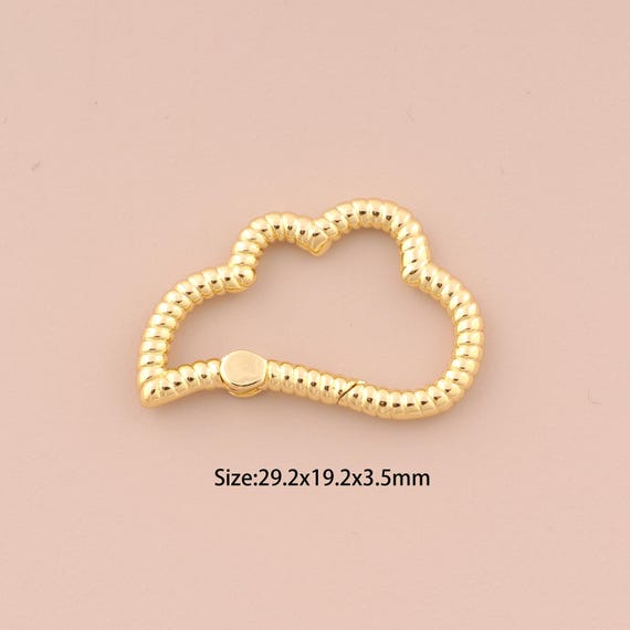 18K Gold Snap Clasp,Cloud Snap Clasp,Push Door Clasp for DIY Jewelry Making Supply