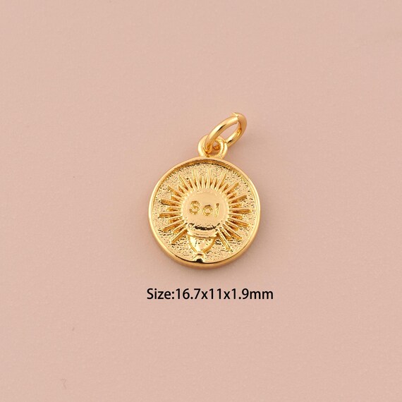 18K Gold Light Bulb Charms,Round Charms Pendants,Light Bulb Charm for DIY Jewelry Making Supply