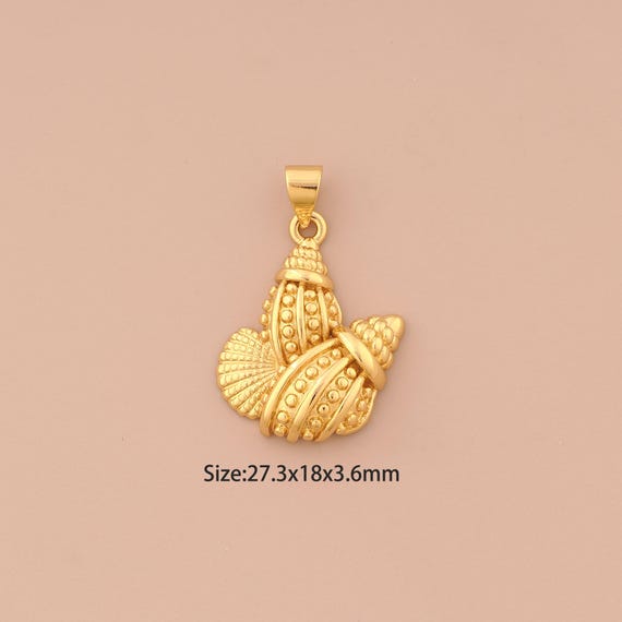 18K Gold Shell Charms,Conch Charms Pendants,Oyster Charm for DIY Jewelry Making Supply