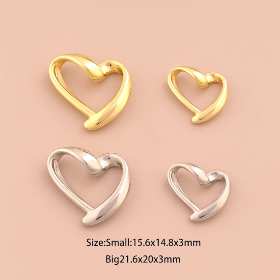 18K Gold Heart Charms,Love Charms Pendants,Heart Charm for DIY Jewelry Making Supply