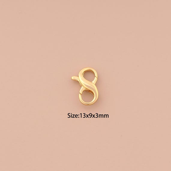 18K Gold Snap Clasp,8 Clasp,Snap Clasp for DIY Jewelry Making Supply