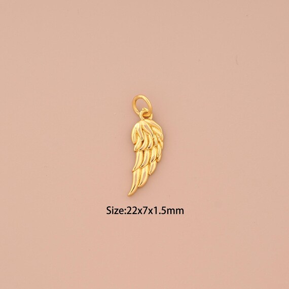 18K Gold Angel Wings Charms,Animal Wings Charms Pendants,Wings Charm for DIY Jewelry Making Supply