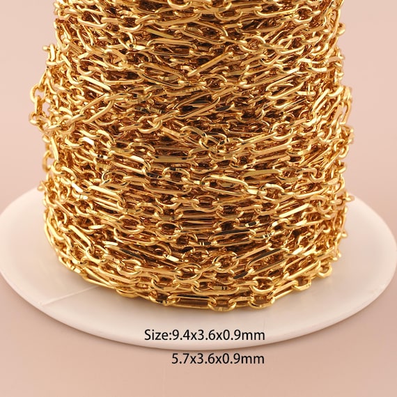 3.28 Feet 18K Gold Figaro Chain,Special Chain,Semi-Finished Chain for DIY Jewelry Making Supply