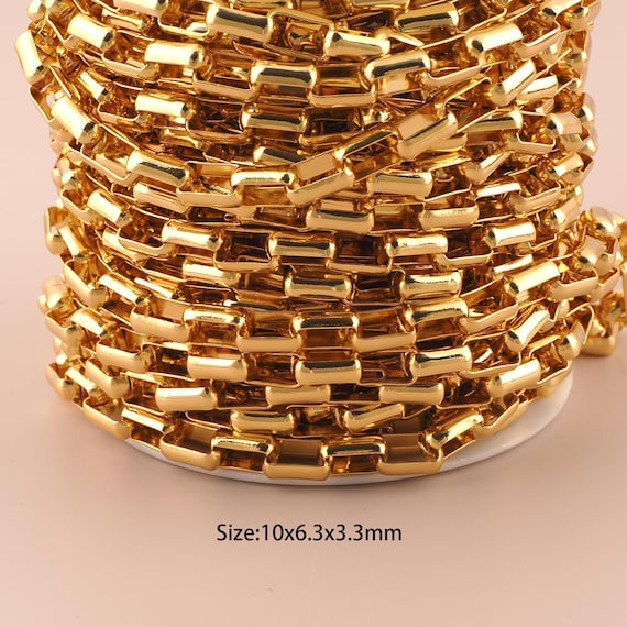 3.28 Feet 18K Gold Rolo Chain,Special Chain,Semi-Finished Chain for DIY Jewelry Making Supply