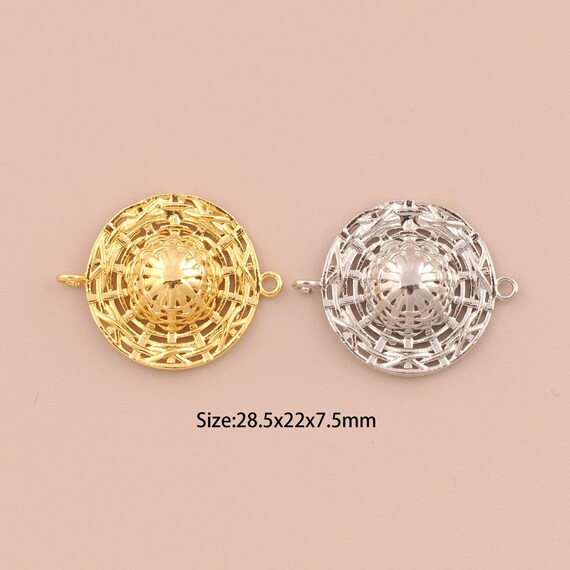 18K Gold Hat Connector,Minimalist Connector Charms,Hat Connector for DIY Jewelry Making Supply