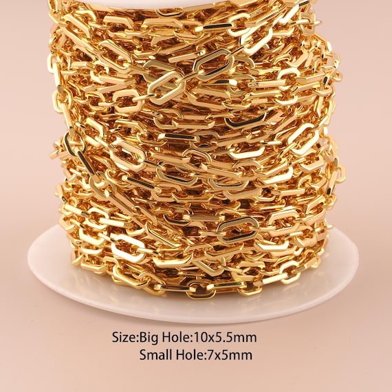 3.28 Feet 18K Gold Cable Chain,Special Chain,Semi-Finished Chain for DIY Jewelry Making Supply