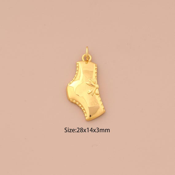 18K Gold Bikini Charms,Underwear Model Charms Pendants,Underwear Charm for DIY Jewelry Making Supply