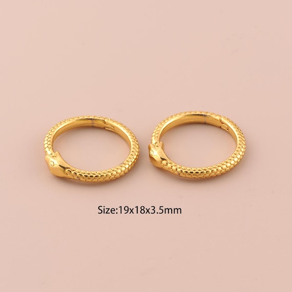 18K Gold Snake Clasp,CZ Pave Push Door Clasp,Snake Clasp for DIY Jewelry Making Supply